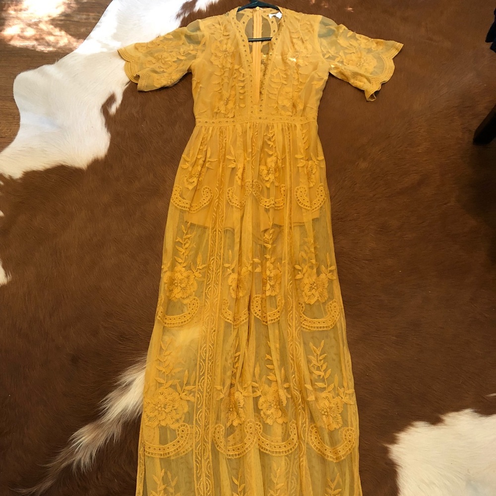 Honey Punch Lace Boho Chic Maxi Romper